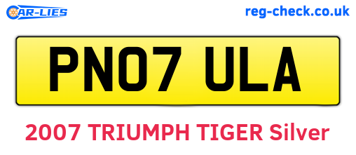 PN07ULA are the vehicle registration plates.