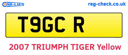 T9GCR are the vehicle registration plates.
