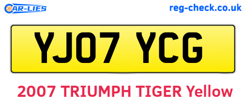 YJ07YCG are the vehicle registration plates.