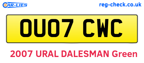 OU07CWC are the vehicle registration plates.