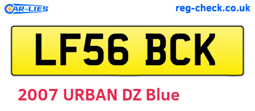 LF56BCK are the vehicle registration plates.