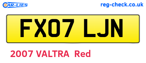 FX07LJN are the vehicle registration plates.
