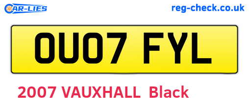 OU07FYL are the vehicle registration plates.