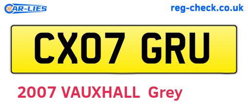 CX07GRU are the vehicle registration plates.