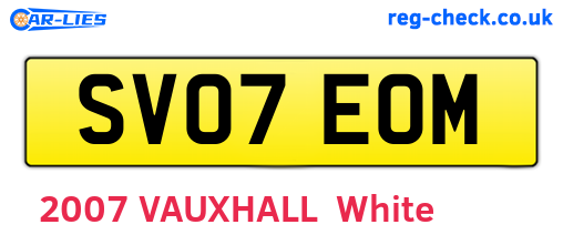 SV07EOM are the vehicle registration plates.