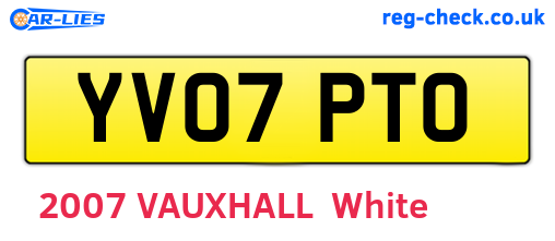 YV07PTO are the vehicle registration plates.