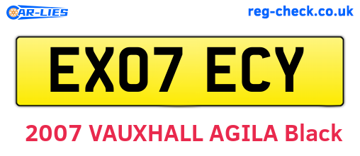 EX07ECY are the vehicle registration plates.