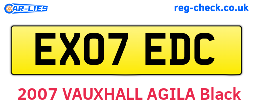EX07EDC are the vehicle registration plates.