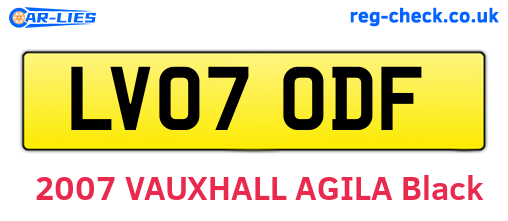 LV07ODF are the vehicle registration plates.