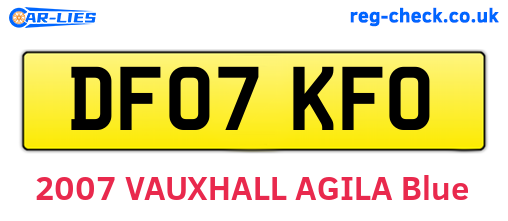 DF07KFO are the vehicle registration plates.