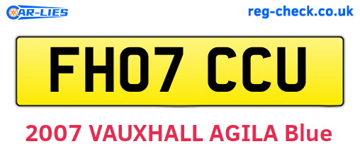 FH07CCU are the vehicle registration plates.