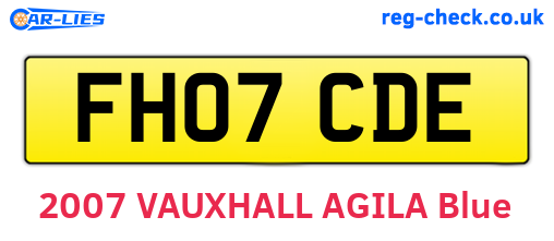 FH07CDE are the vehicle registration plates.