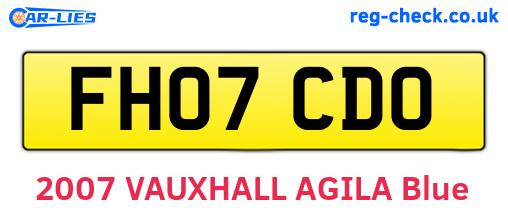 FH07CDO are the vehicle registration plates.