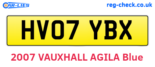 HV07YBX are the vehicle registration plates.