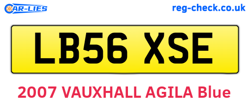 LB56XSE are the vehicle registration plates.