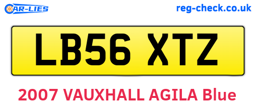 LB56XTZ are the vehicle registration plates.