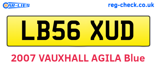 LB56XUD are the vehicle registration plates.