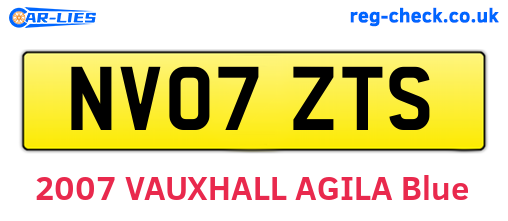 NV07ZTS are the vehicle registration plates.