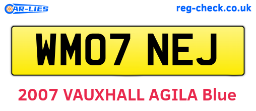 WM07NEJ are the vehicle registration plates.