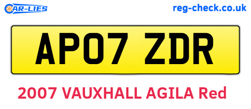 AP07ZDR are the vehicle registration plates.