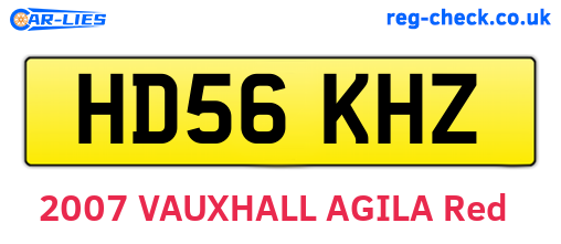 HD56KHZ are the vehicle registration plates.