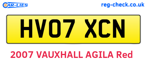 HV07XCN are the vehicle registration plates.