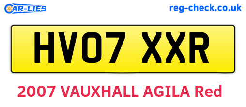 HV07XXR are the vehicle registration plates.
