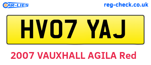 HV07YAJ are the vehicle registration plates.