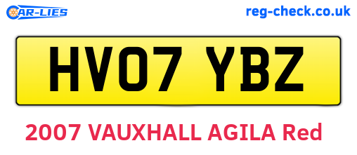 HV07YBZ are the vehicle registration plates.