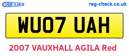 WU07UAH are the vehicle registration plates.