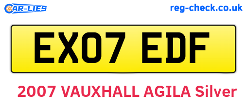EX07EDF are the vehicle registration plates.