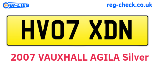HV07XDN are the vehicle registration plates.