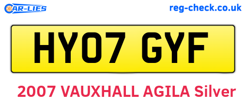HY07GYF are the vehicle registration plates.