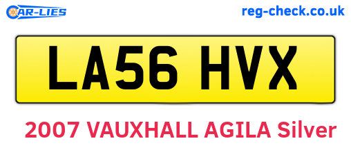 LA56HVX are the vehicle registration plates.