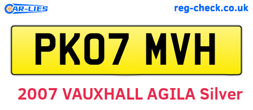 PK07MVH are the vehicle registration plates.