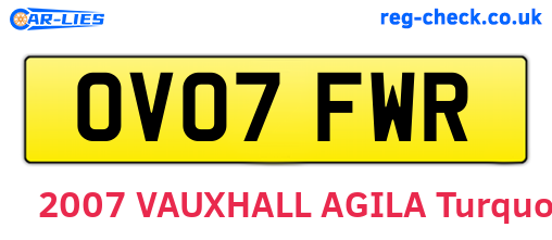 OV07FWR are the vehicle registration plates.