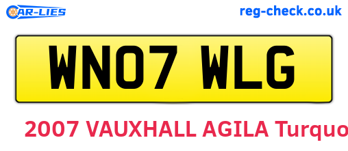 WN07WLG are the vehicle registration plates.