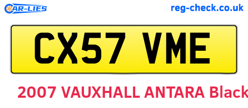 CX57VME are the vehicle registration plates.