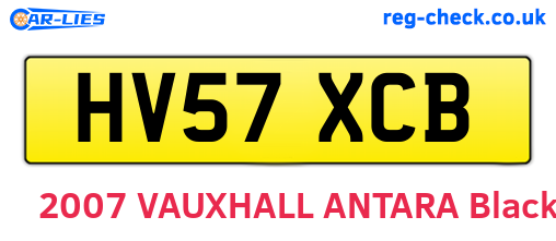 HV57XCB are the vehicle registration plates.