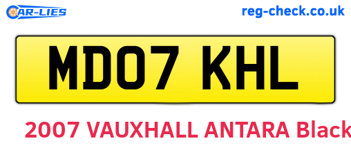 MD07KHL are the vehicle registration plates.