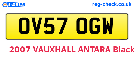 OV57OGW are the vehicle registration plates.