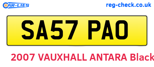 SA57PAO are the vehicle registration plates.