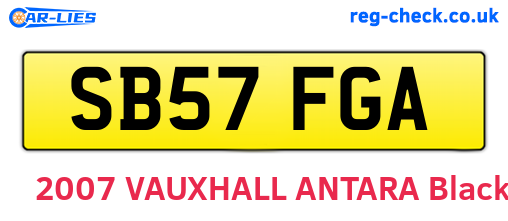 SB57FGA are the vehicle registration plates.