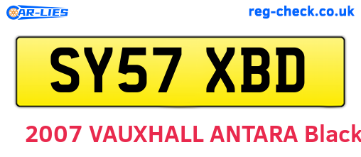 SY57XBD are the vehicle registration plates.
