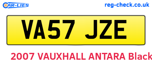 VA57JZE are the vehicle registration plates.