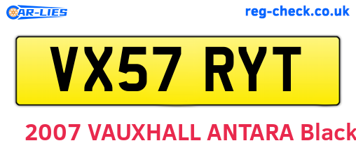 VX57RYT are the vehicle registration plates.