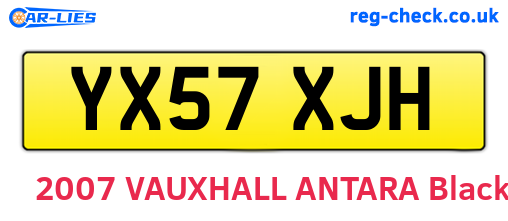 YX57XJH are the vehicle registration plates.