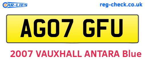 AG07GFU are the vehicle registration plates.