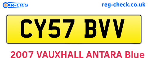 CY57BVV are the vehicle registration plates.