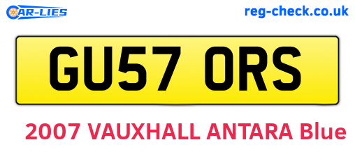 GU57ORS are the vehicle registration plates.